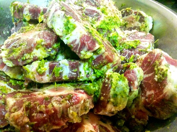 Trinidadian Brown Stew Oxtail - oxtail seasoned with green seasoning