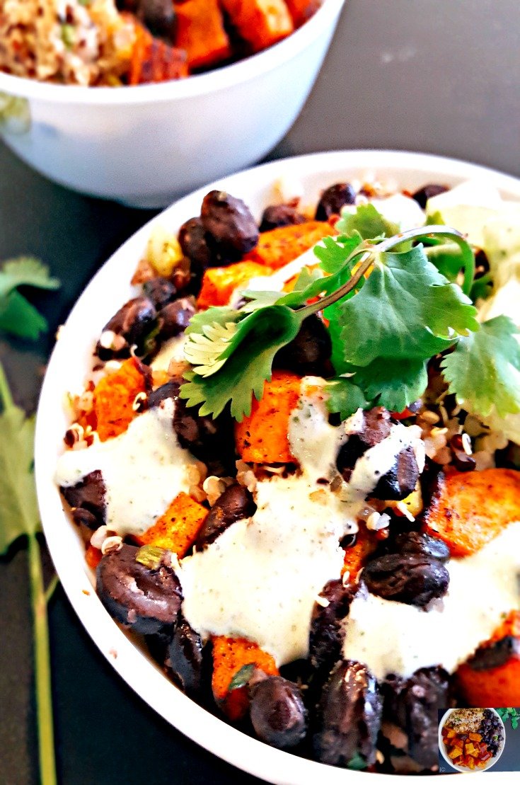 Blackbean Sweet Potato Quinoa Bowl 