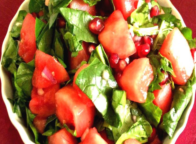 water melon and pomegranate salad