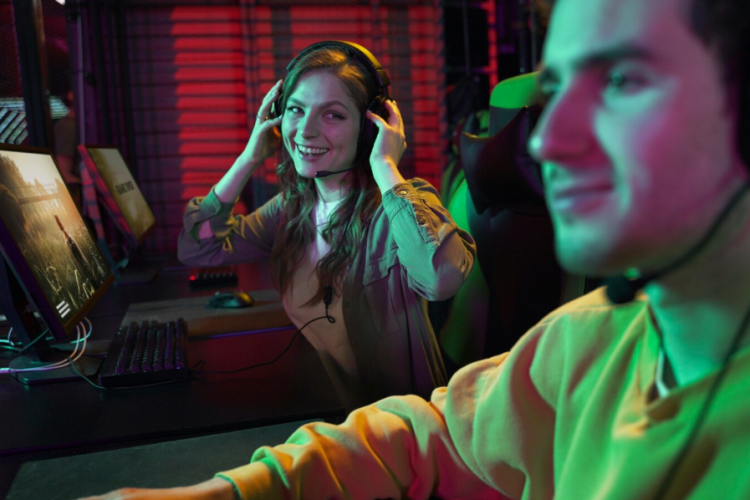 two people playing a video game